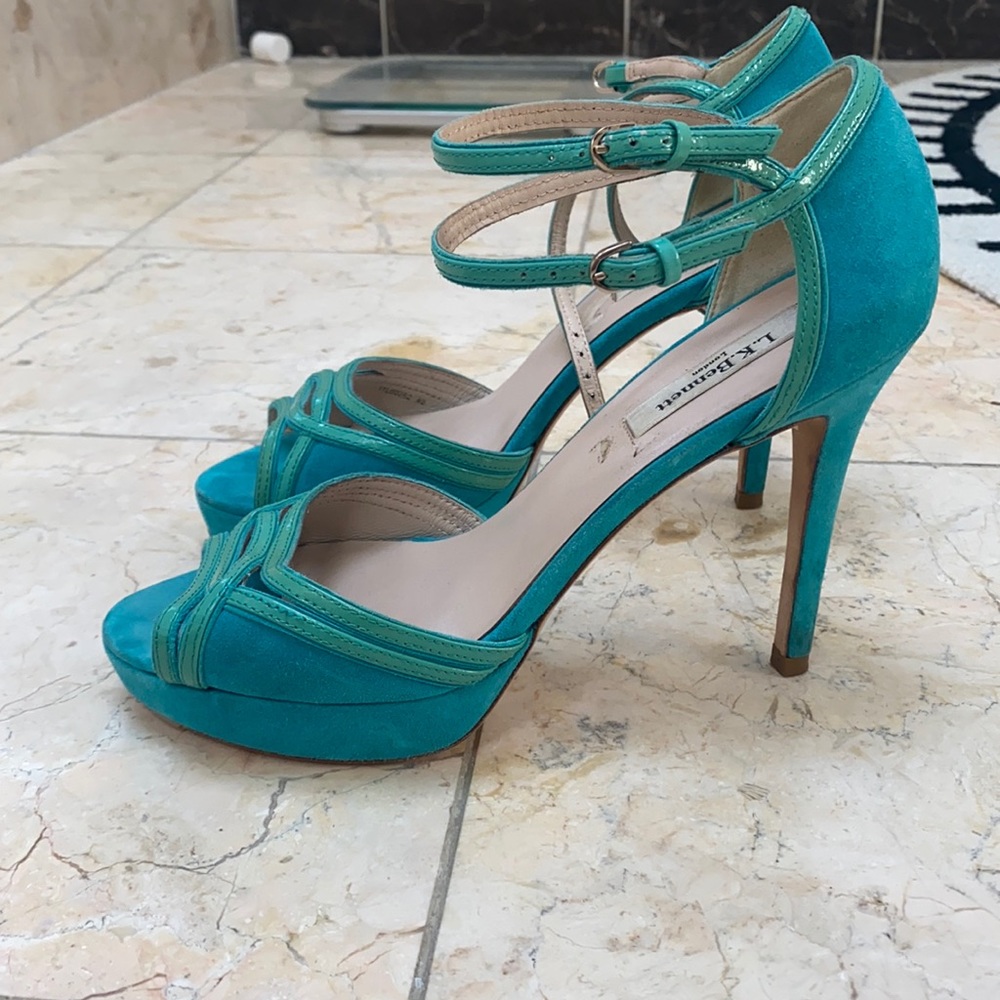 LK Bennett size 40 torquise platform sandals